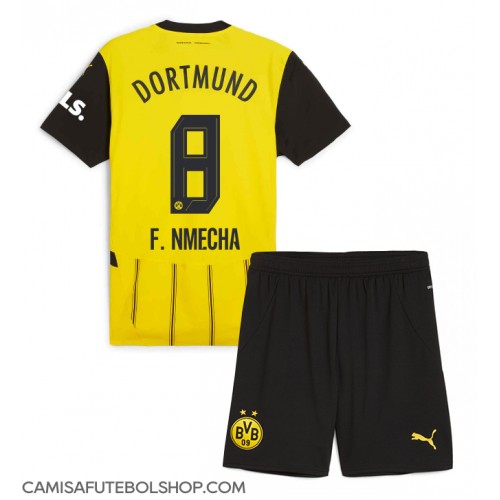 Camisa de time de futebol Borussia Dortmund Felix Nmecha #8 Replicas 1º Equipamento Infantil 2024-25 Manga Curta (+ Calças curtas)